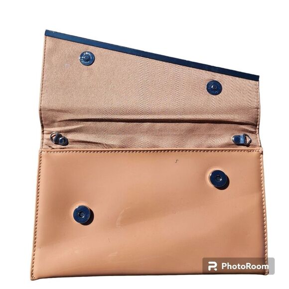 Patent Leather Clutch Handbag Party Cocktail Asymmetric Occasion Event Simple - Picture 4 of 6